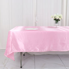Rectangular Satin Tablecloth in Pink 60 Inch x 102 Inch