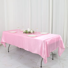 Satin Rectangular Tablecloth 60 Inch x 102 Inch in Pink