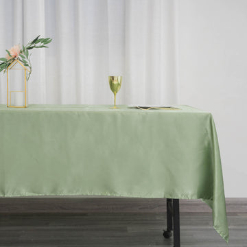 Create Unforgettable Memories with the Sage Green Seamless Smooth Satin Rectangular Tablecloth