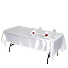 Rectangular Smooth Satin White Tablecloth 60 Inch x 102 Inch