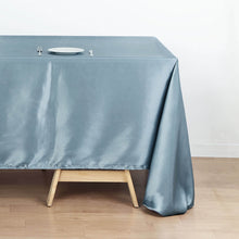 Dusty Blue Rectangular Satin Tablecloth 60 Inch x 126 Inch
