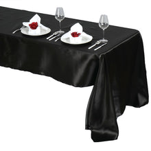 Black Satin Rectangular Tablecloth 60 Inch x 126 Inch