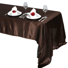 Chocolate Satin Tablecloth 60 Inch x 126 Inch Rectangular