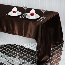 60 Inch x 126 Inch Chocolate Rectangular Satin Tablecloth