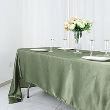 Satin Eucalyptus Sage Green Tablecloth 60X126 Inches Rectangular With Hemmed Edges