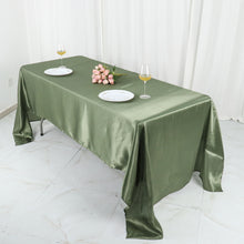 Eucalyptus Sage Green Tablecloth 60X126 Inches Rectangular Hemmed Edges Satin