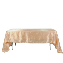 60X126 Inch Nude Rectangular Tablecloth Hemmed Edges Satin