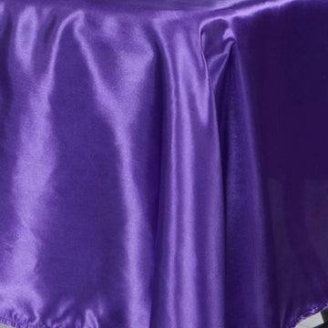 Elevate Your Event with a Purple Seamless Satin Rectangular Tablecloth
