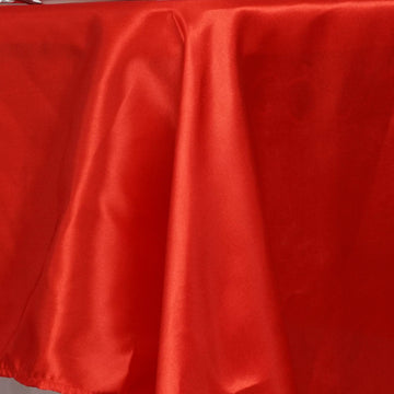 Transform Your Event Decor with the Red Seamless Satin Rectangular Tablecloth