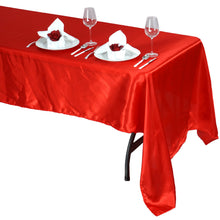 Red Satin Rectangular Tablecloth 60 Inch x 126 Inch