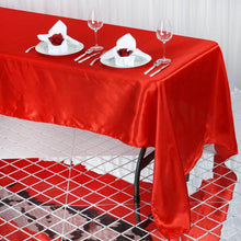 60 Inch x 126 Inch Satin Red Rectangular Tablecloth