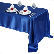 Royal Blue Satin Rectangular Tablecloth 60 Inch x 126 Inch