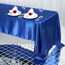60 Inch x 126 Inch Royal Blue Rectangular Satin Tablecloth