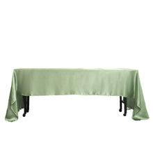 Sage Green Satin Rectangular Tablecloth 60 Inch x 126 Inch