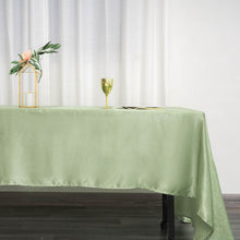 60 Inch x 126 Inch Sage Green Rectangular Satin Tablecloth