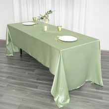 60 Inch x 126 Inch Satin Sage Green Rectangular Tablecloth