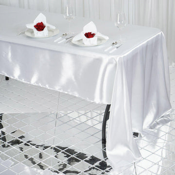 Enhance Your Event Decor with a White Satin Tablecloth