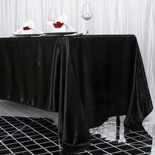 72 Inch x 120 Inch Black Rectangular Satin Tablecloth