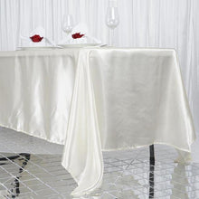 72 Inch x 120 Inch Ivory Rectangular Satin Tablecloth