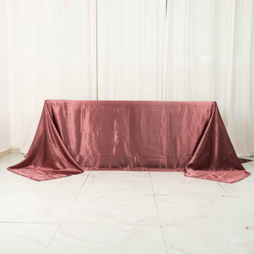 Elevate Your Event Decor with the Cinnamon Rose Satin Tablecloth