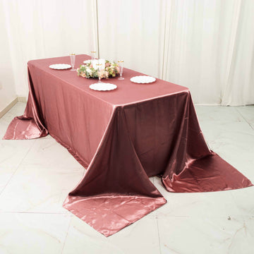 Create a Memorable Event with the Cinnamon Rose Satin Tablecloth