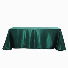 Rectangular Satin Hunter Emerald Green Tablecloth 90 Inch x 156 Inch