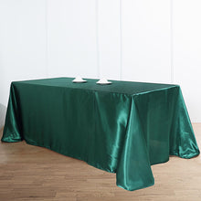 Hunter Emerald Green Satin Seamless Rectangular Tablecloth 90 Inch x 132 Inch