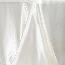 90 Inch x 132 Inch Seamless Satin Ivory Rectangular Tablecloth