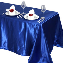 Royal Blue Seamless Satin Rectangular Tablecloth 90 Inch x 132 Inch
