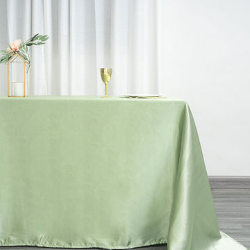 Immerse Your Event in Elegance with a Sage Green Satin Tablecloth