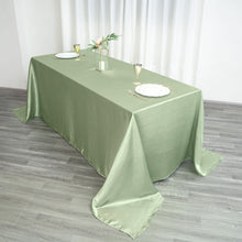 90 Inch x 132 Inch Seamless Satin Sage Green Rectangular Tablecloth