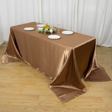 Dress Your Tables to Perfection with our Taupe Satin Tablecloth