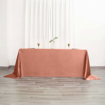Add a Touch of Elegance with Terracotta (Rust) Satin Tablecloth