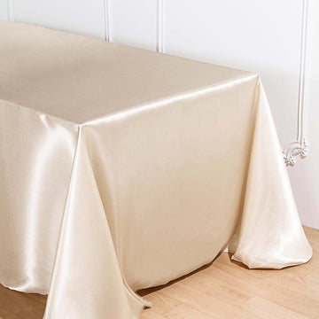 Enhance Your Wedding or Party Decor with a Beige Seamless Satin Tablecloth