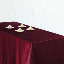 90 Inch x 156 Inch Burgundy Rectangular Satin Tablecloth