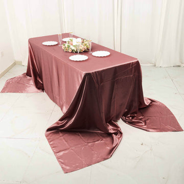 Dress Your Tables to Impress with the Cinnamon Rose Seamless Satin Rectangular Tablecloth