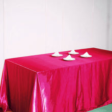 90 Inch x 156 Inch Fuchsia Rectangular Satin Tablecloth