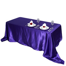 Purple Satin Rectangular Tablecloth 90 Inch x 156 Inch