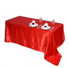 Red Satin Rectangular Tablecloth 90 Inch x 156 Inch