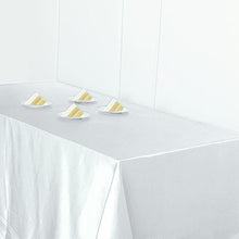 90 Inch x 156 Inch White Rectangular Satin Tablecloth