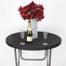 Black Round Cocktail Spandex Table Cover#whtbkgd