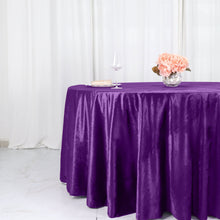 Seamless Premium Reusable Purple Velvet Round 120 Inch Tablecloth 
