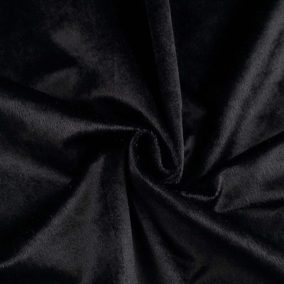 Black velvet fabric with a smooth texture and rich color.