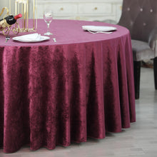 Premium Reusable Velvet Round Tablecloth Eggplant Seamless Linen 120 Inch