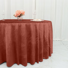 Premium Seamless Terracotta Velvet Round 120 Inch Tablecloth