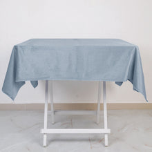 54 Inch x 54 Inch Square Shaped Dusty Blue Colored Seamless Premium Velvet Tablecloth