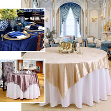 54inch x 54inch Royal Blue Seamless Premium Velvet Square Table Overlay, Reusable Linen
