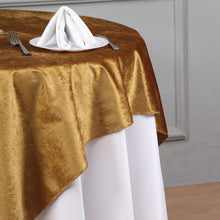 54inch x 54inch Gold Seamless Premium Velvet Square Table Overlay, Reusable Linen