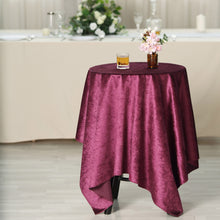 54x54inch | Eggplant Seamless Premium Velvet Square Tablecloth, Reusable Linen