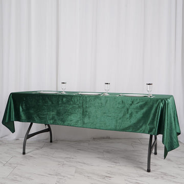 Elevate Your Table Decor with the Hunter Emerald Green Premium Velvet Tablecloth